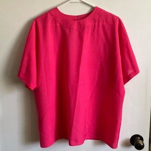 Josephine Women sheer short sleeved hot pink top size 16W36